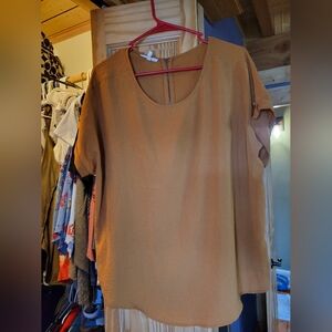 Maurices Short Sleeve Tunic Top — Rust Tan
